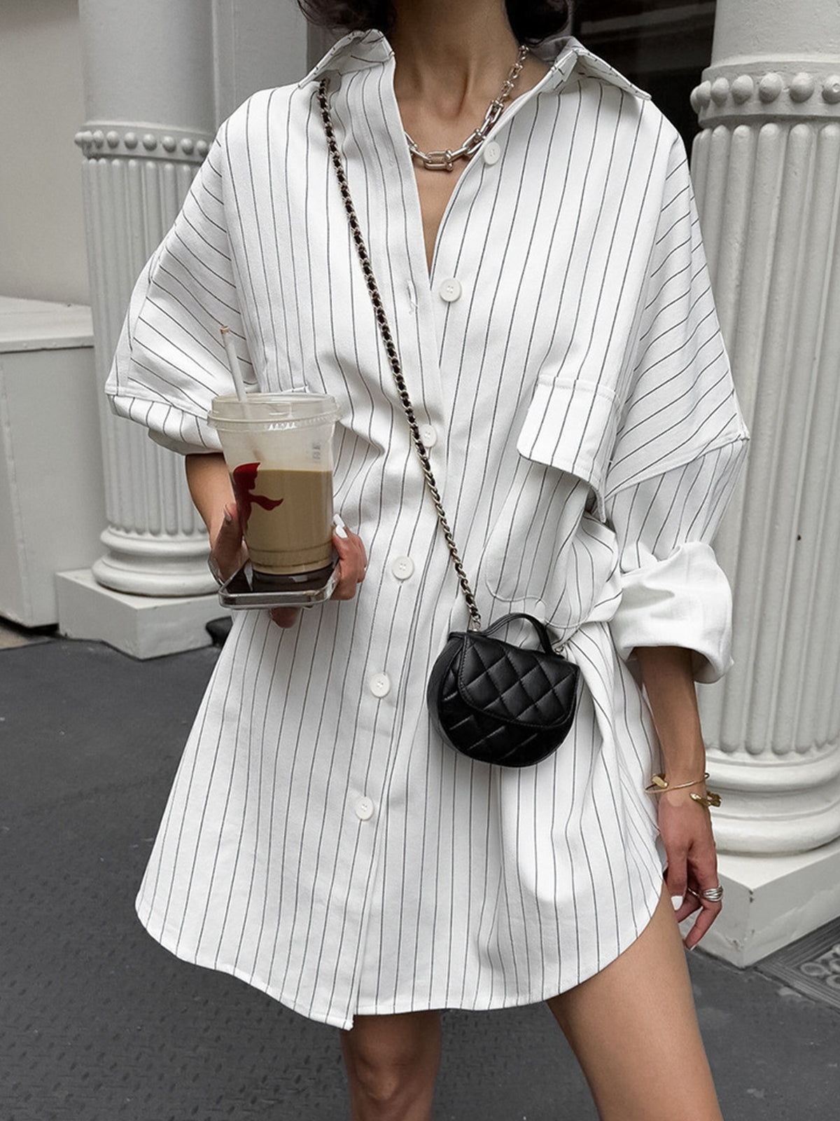 Ruœgy Oversized Striped Shirt