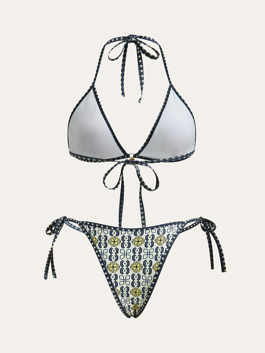Ruœgy Bikini Triangle Imprimé à Nouer Femme