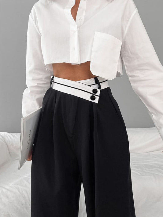Ruœgy Asymmetrical Wide Leg Pants