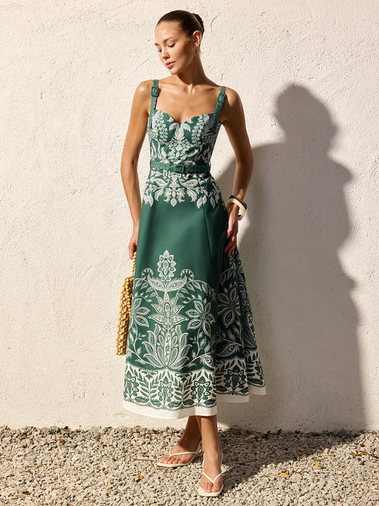 Ruœgy Robe Longue Fleurie à Bretelles Femme