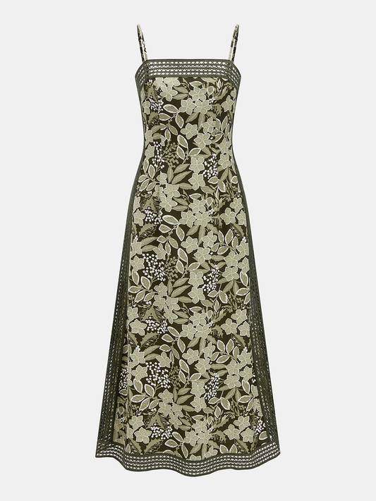Ruœgy Robe Longue à Fines Bretelles Crochet Femme