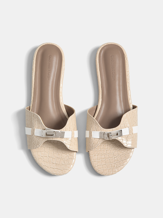 Ruœgy Sandales Effet Croco à Boucle Femme