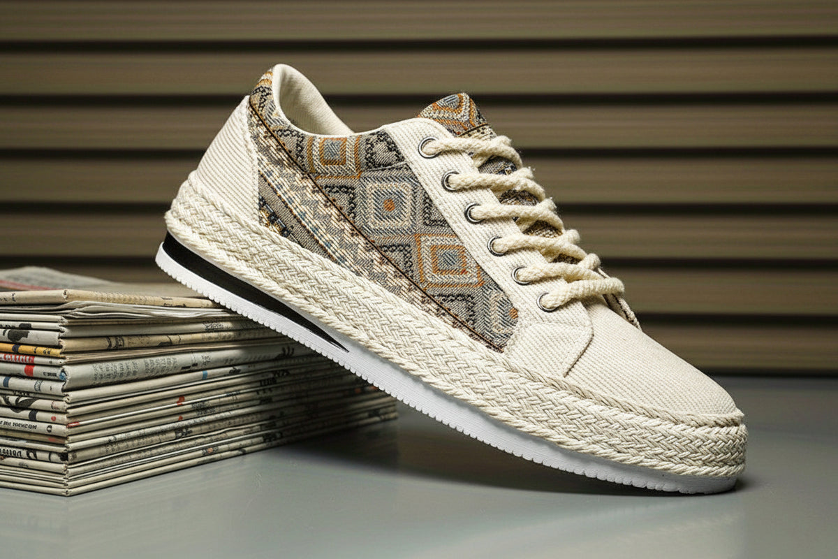 Baskets en Toile à Motifs Homme