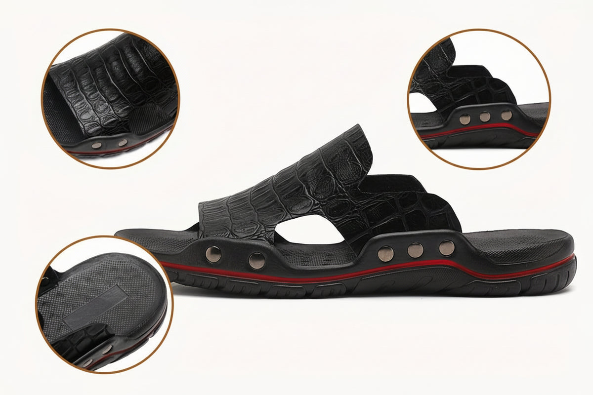 Claquette Effet Croco Homme