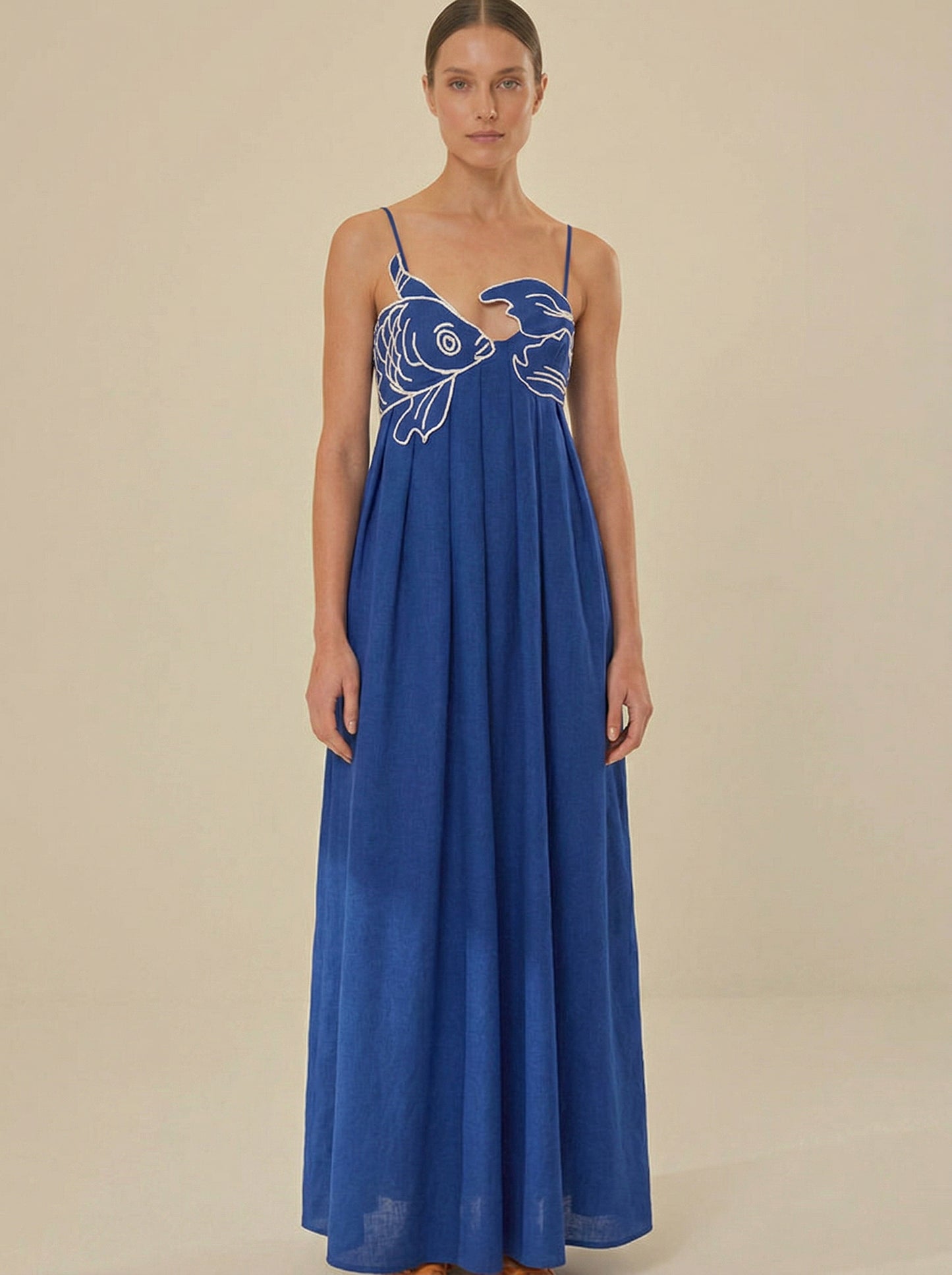Ruœgy Robe Longue Brodée Femme