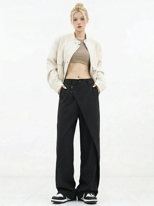 Ruœgy Pantalon Ample à Jambes Larges Femme