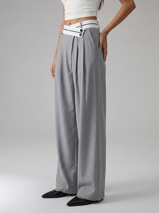 Ruœgy Asymmetrical Wide Leg Pants Femme