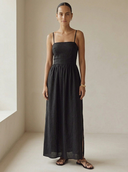 Ruœgy Robe Longue Sans Manches Femme