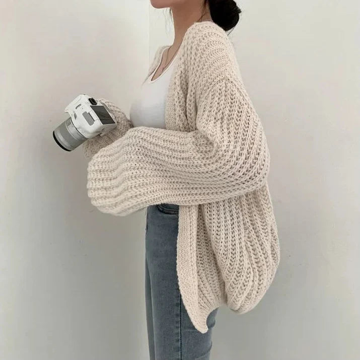 Gilet Grosse Maille Oversize Femme