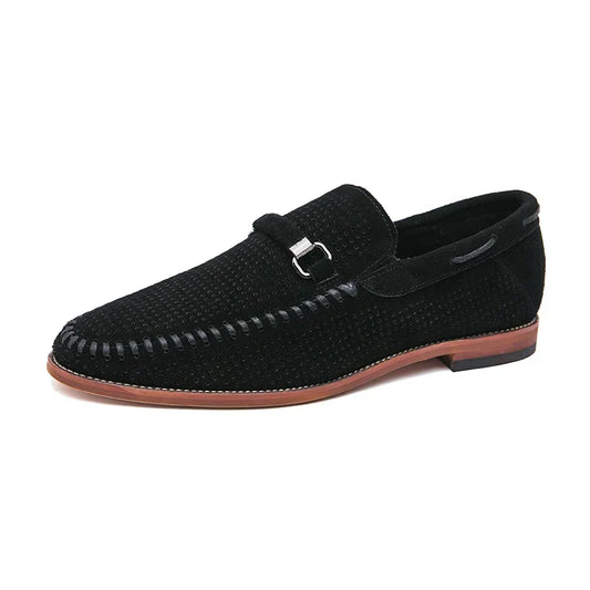 Mocassin Perforé en Suédine Homme