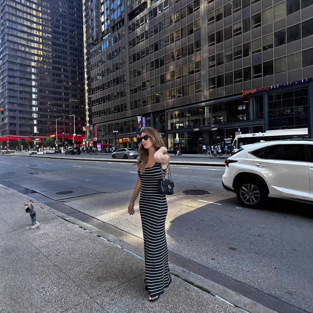 Ruœgy Robe Rayée Longue Old Money