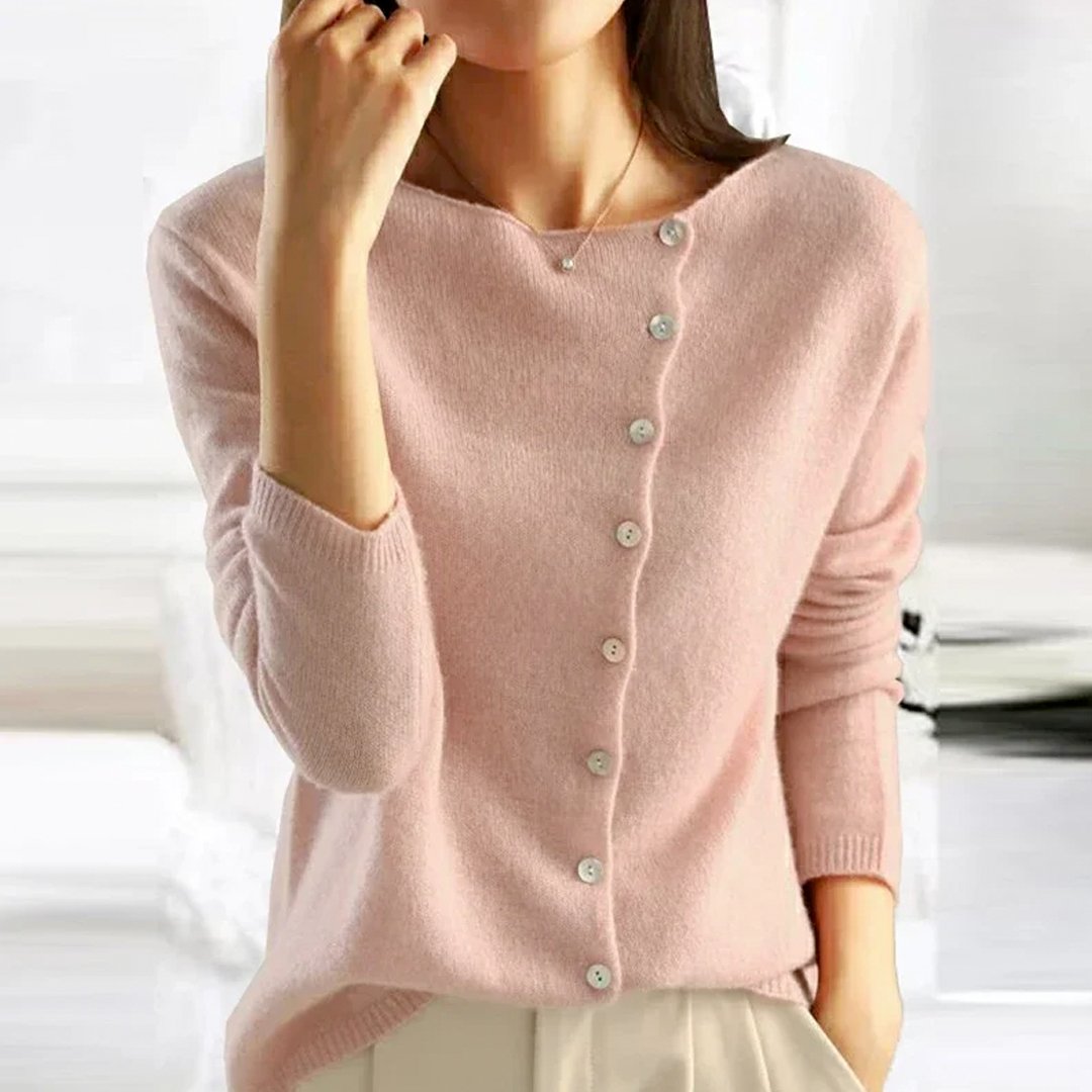 Pull Femme à Fermeture Boutonnée, Matière Douce et Respirante