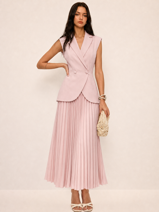 Ruœgy Robe Blazer Sans Manches Ceinturée Femme