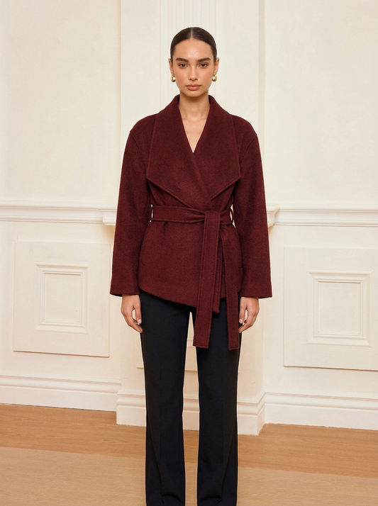 Ruœgy Manteau Portefeuille Ceinturé Femme