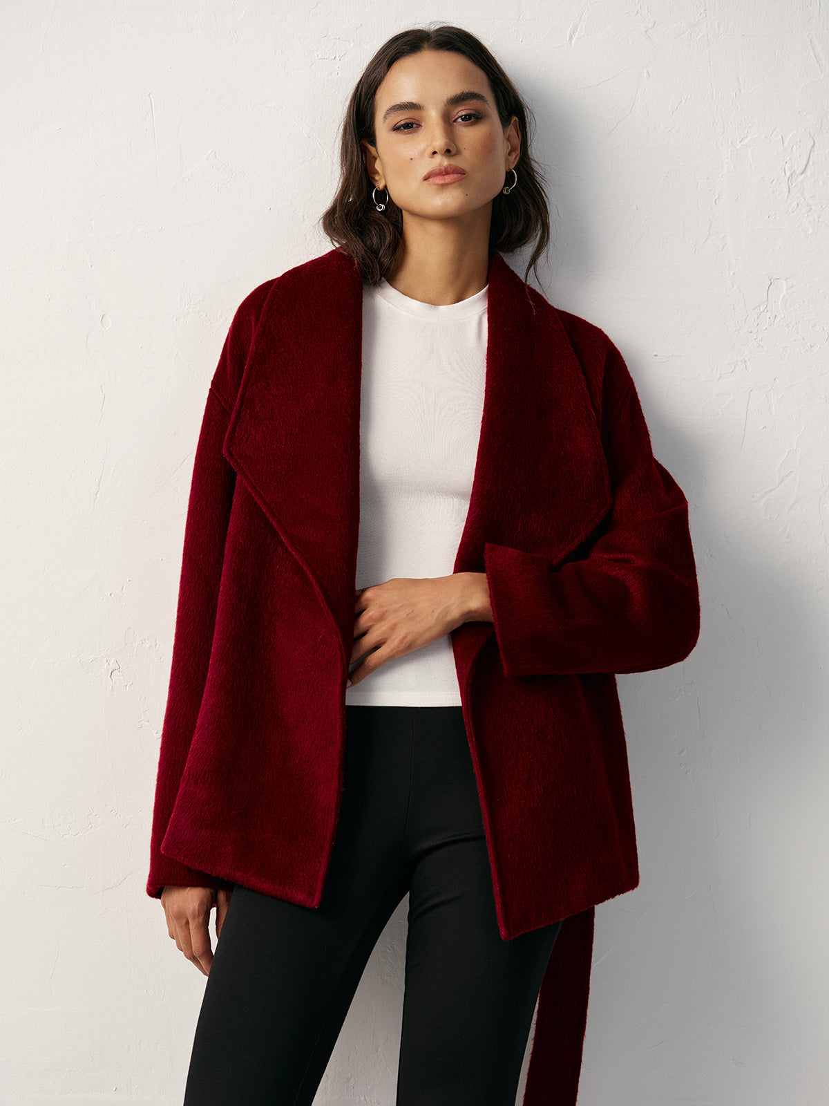 Ruœgy Manteau Portefeuille Ceinturé Femme
