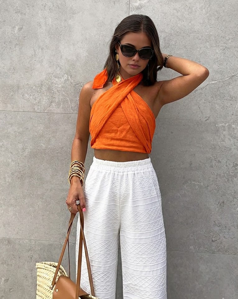 Ruœgy Crisscross Halter Tank Top