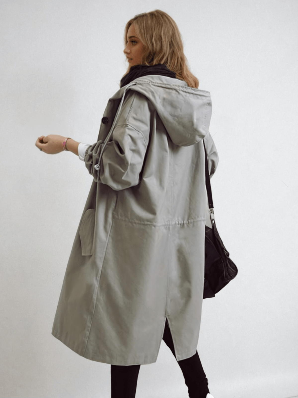 Ruœgy Trench Oversize à Capuche Boutonné Femme