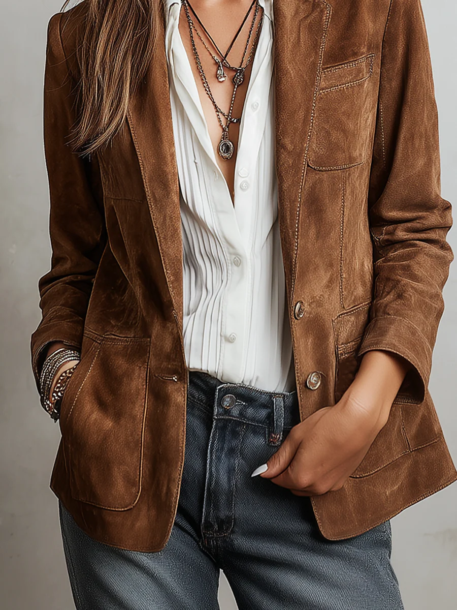 Ruœgy Blazer En Suédine Femme