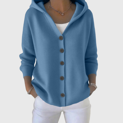 Ruœgy Gilet à Capuche Boutonné Femme