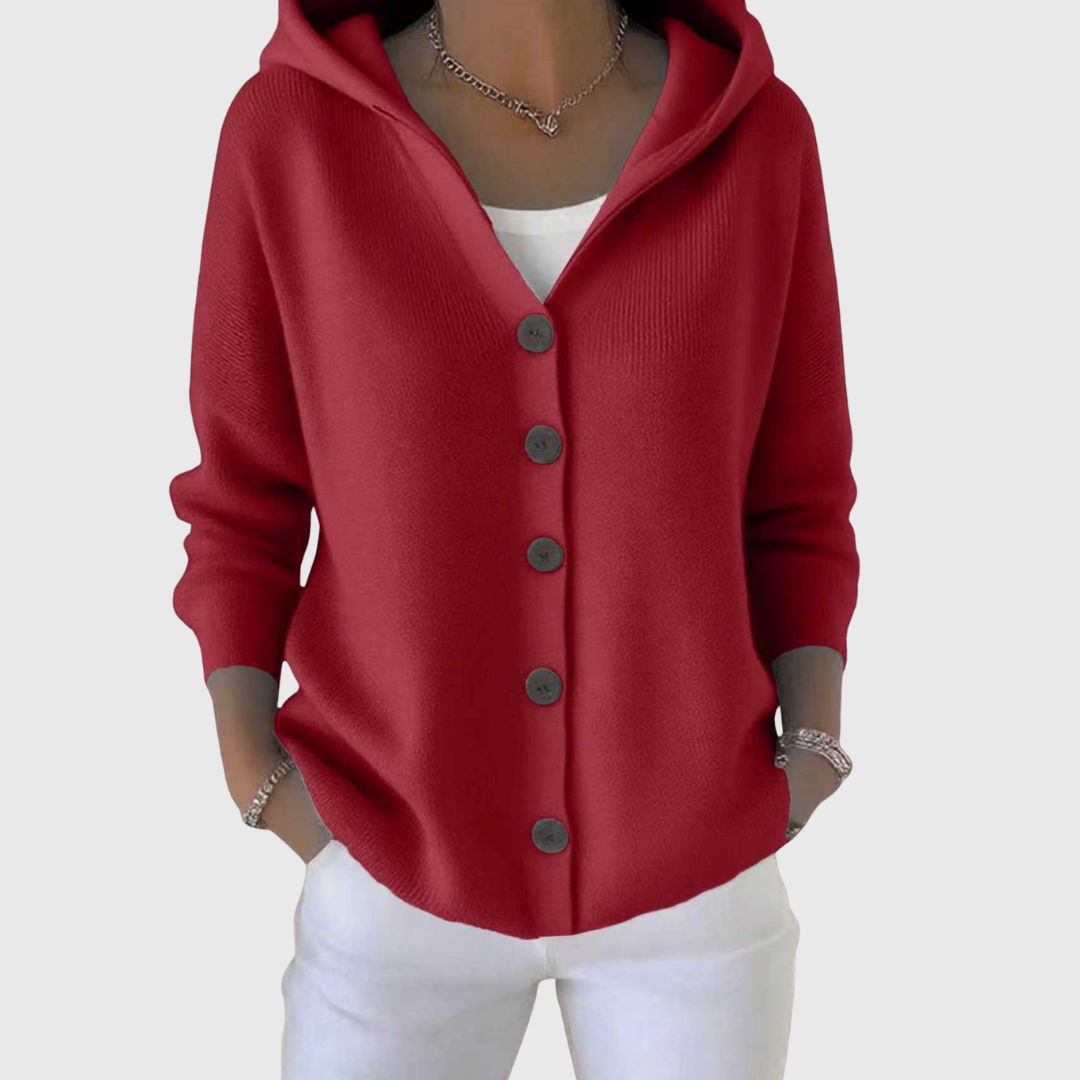 Ruœgy Gilet à Capuche Boutonné Femme