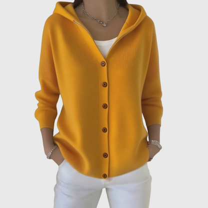 Ruœgy Gilet à Capuche Boutonné Femme