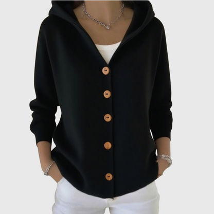 Ruœgy Gilet à Capuche Boutonné Femme