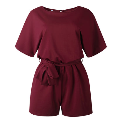 Ruœgy Combishort Ceinturée Manches Courtes Femme