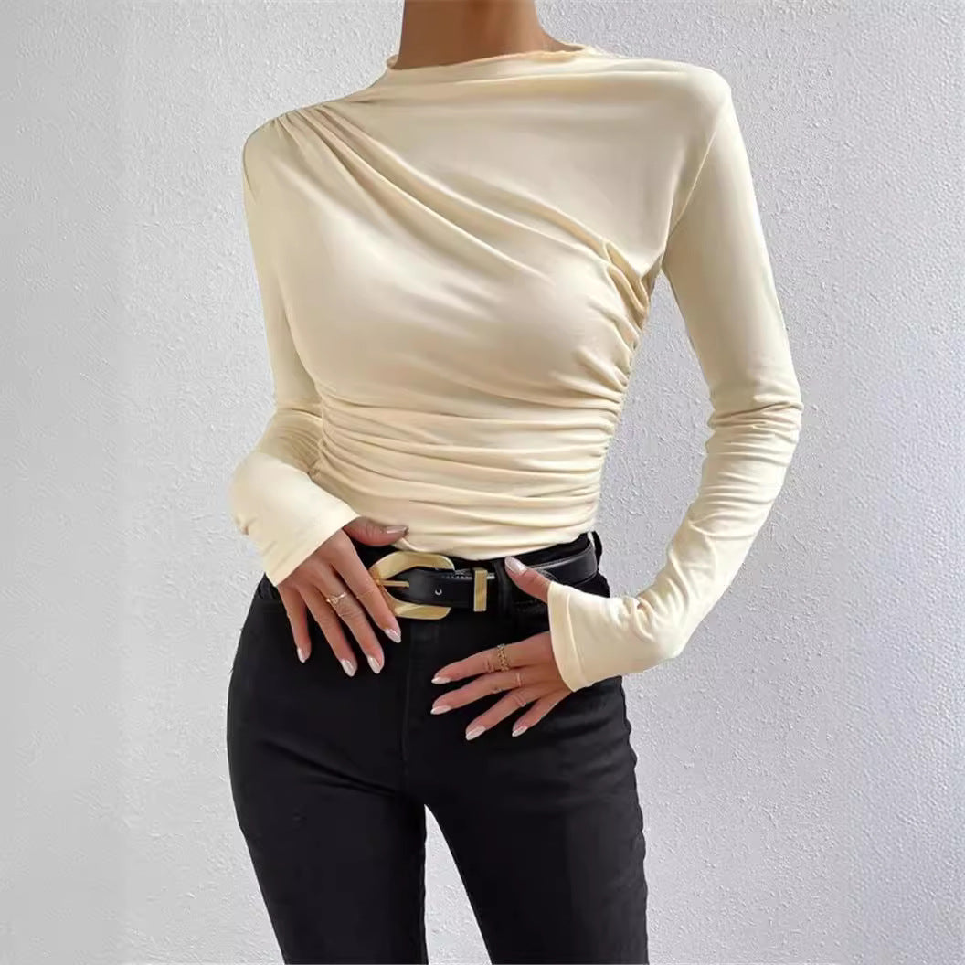Ruœgy Fitted Ruched Long Sleeve Top