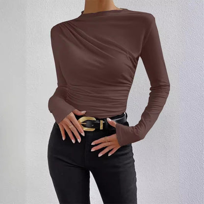 Ruœgy Fitted Ruched Long Sleeve Top