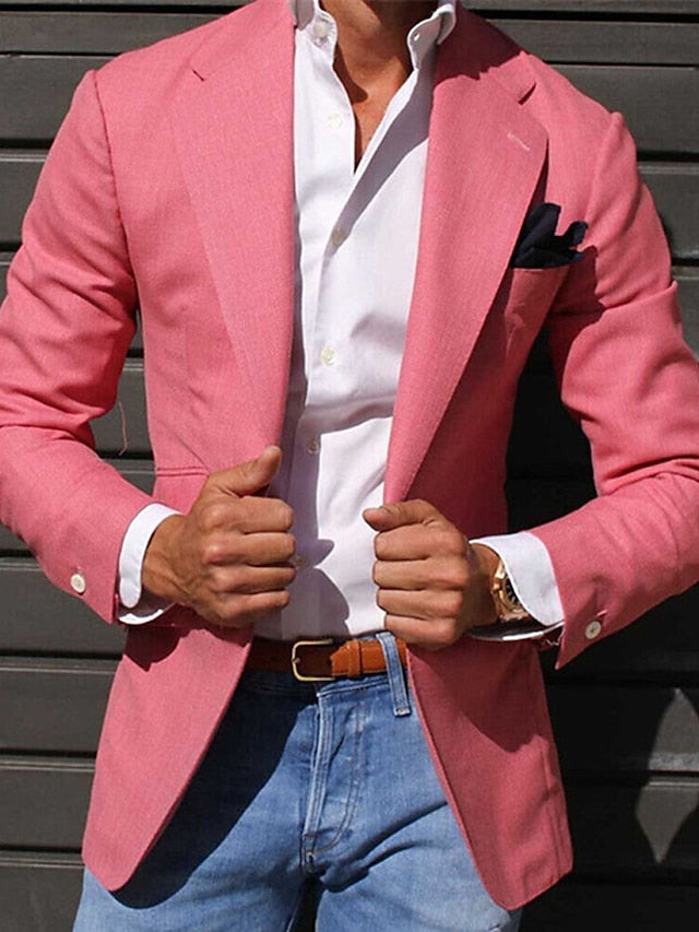 Blazer Ajusté Coloré à Un Bouton Homme