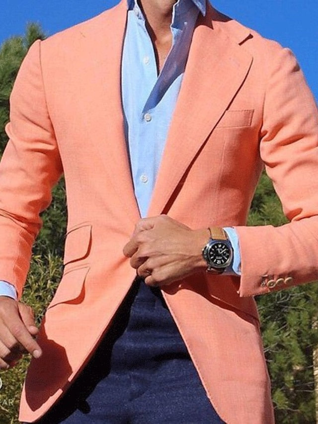 Blazer Ajusté Coloré à Un Bouton Homme