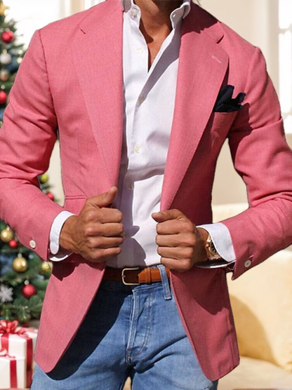 Blazer Ajusté Coloré à Un Bouton Homme