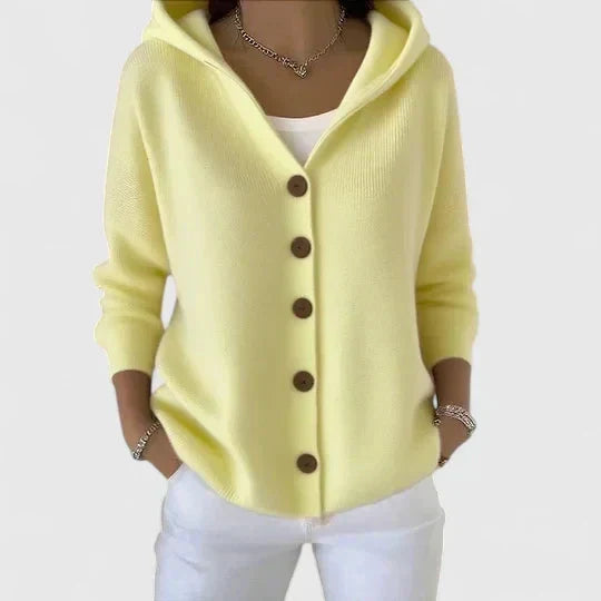 Ruœgy Gilet à Capuche Boutonné Femme