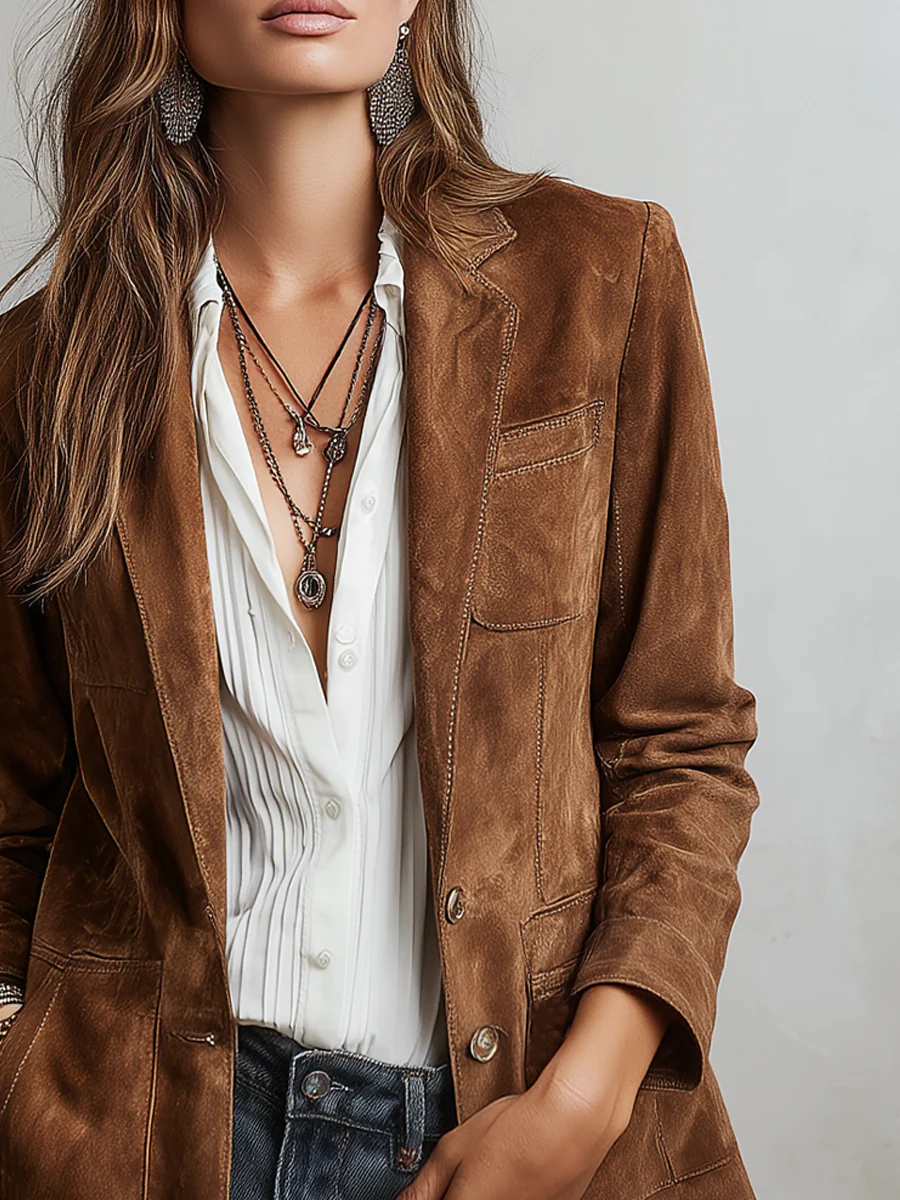 Ruœgy Blazer En Suédine Femme