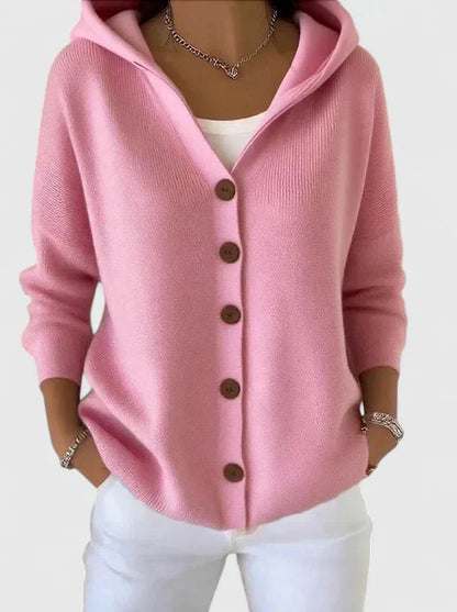 Ruœgy Gilet à Capuche Boutonné Femme
