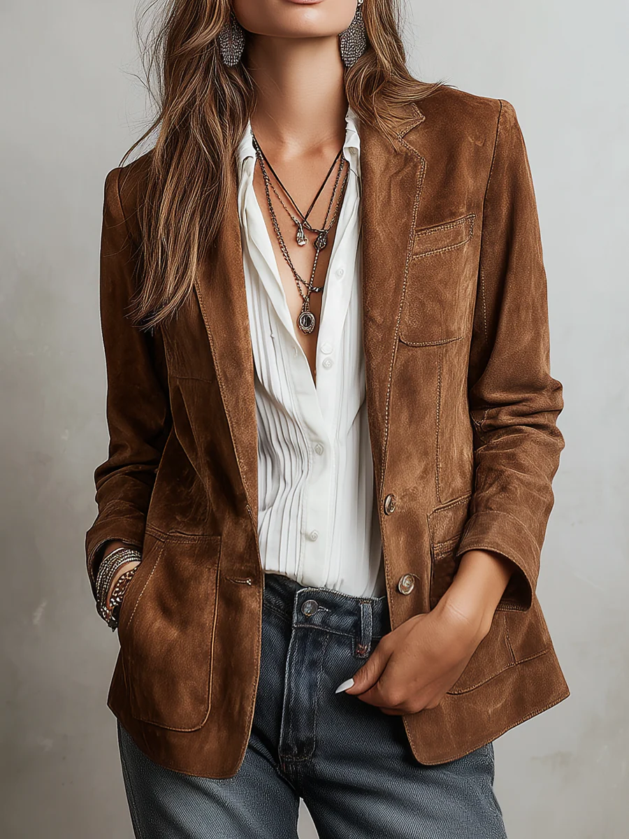 Ruœgy Blazer En Suédine Femme