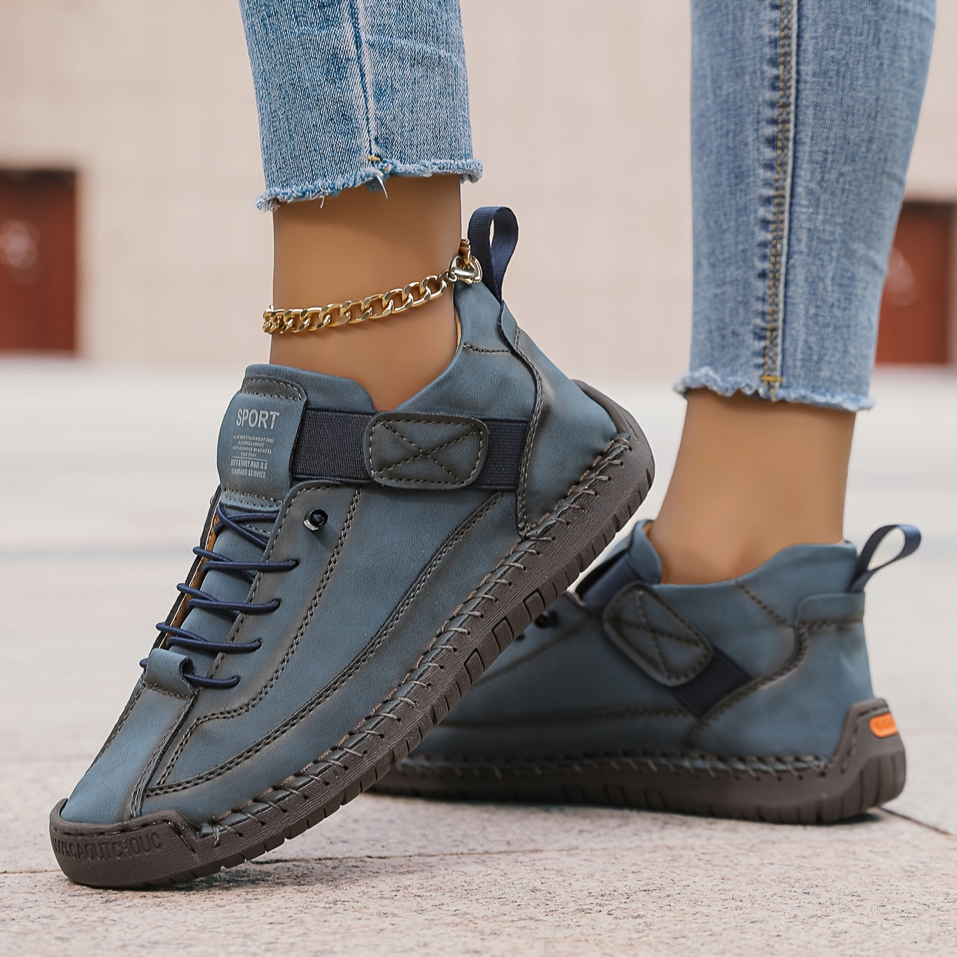 Ruœgy Baskets Montantes Orthopédiques à Lacets Femme