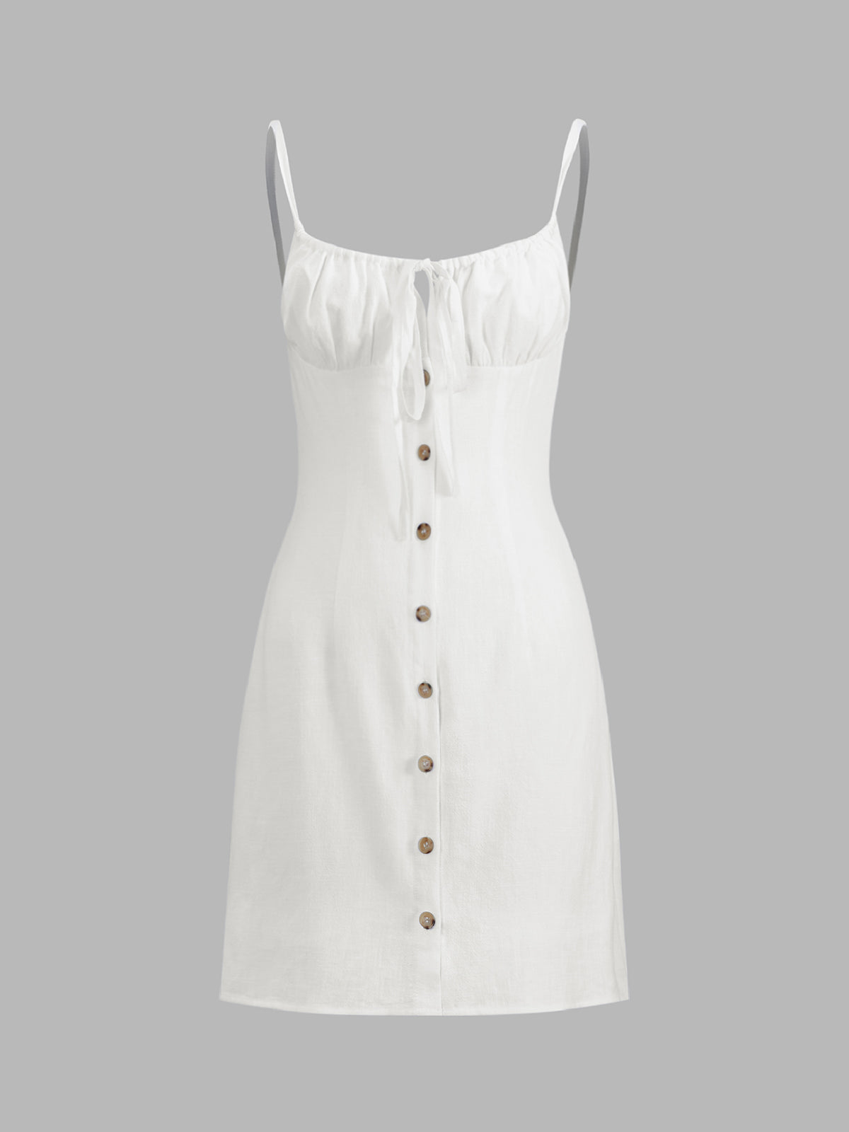 Ruœgy Robe Blanche Courte en Lin Femme