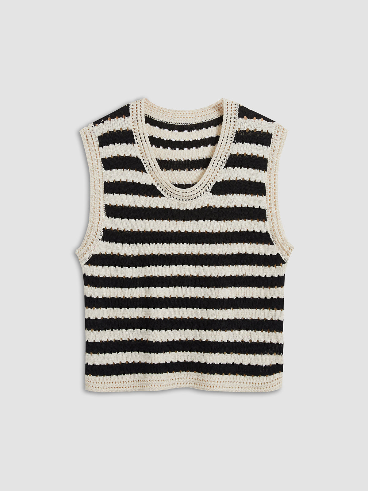 Ruœgy Gilet Crochet Rayé Femme
