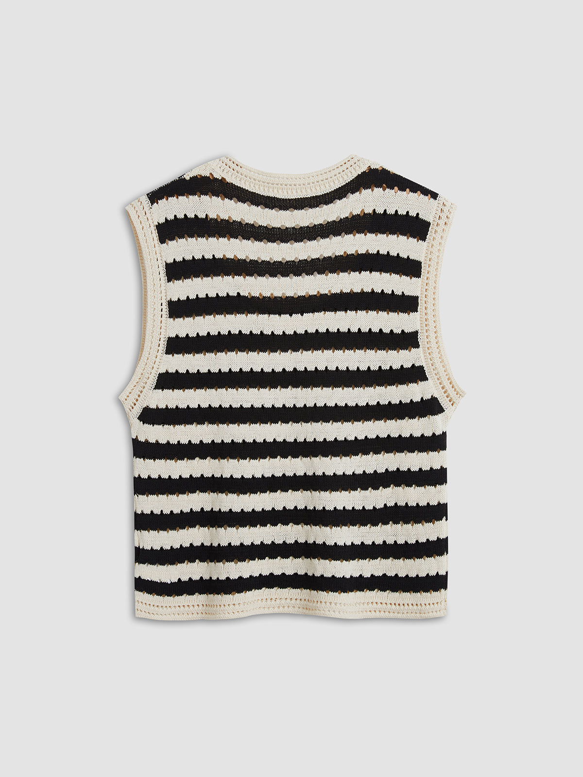 Ruœgy Gilet Crochet Rayé Femme