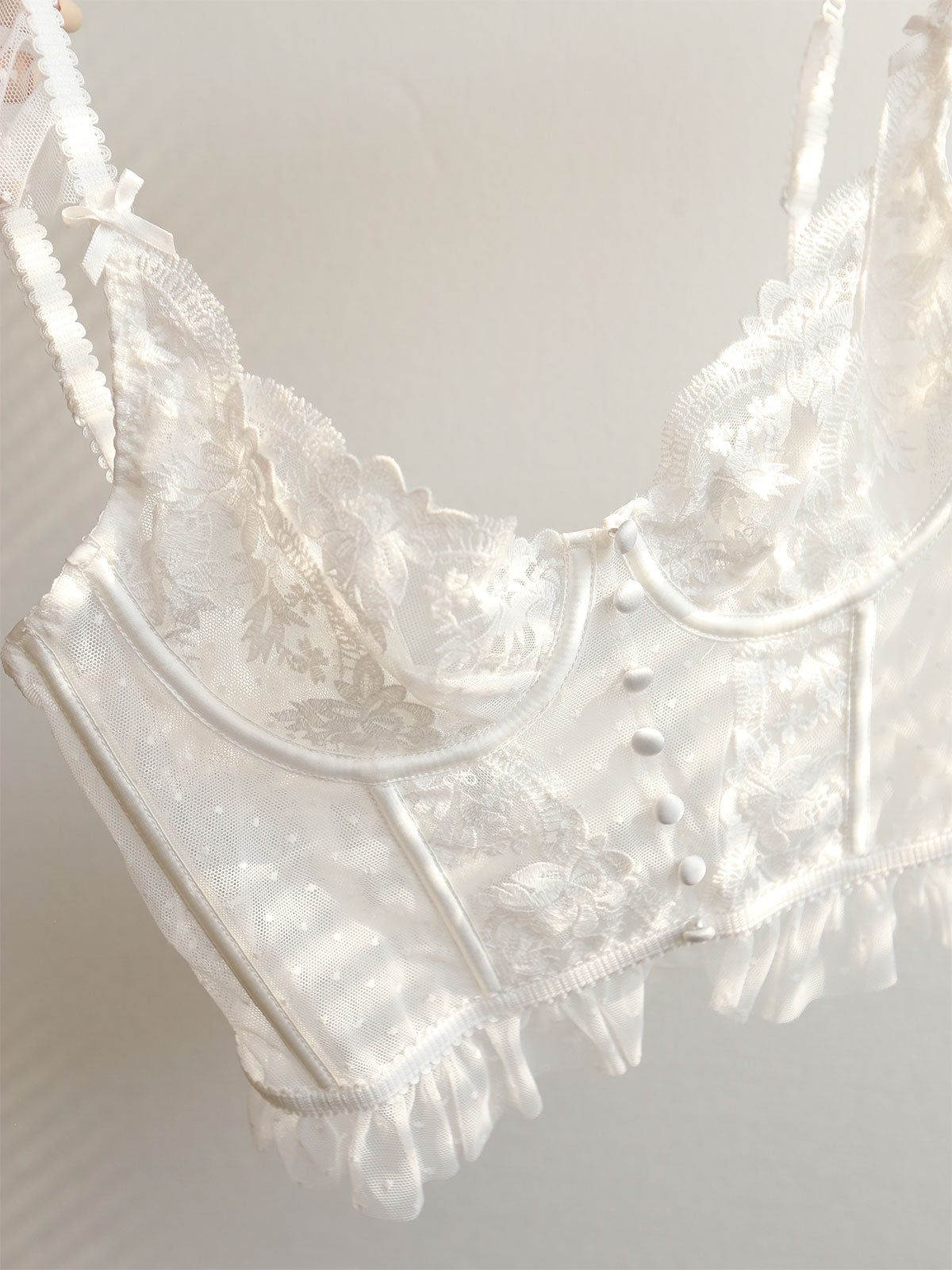 Ruœgy Top Corset Dentelle Fleurie Femme
