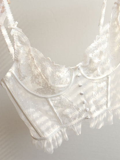 Ruœgy Top Corset Dentelle Fleurie Femme