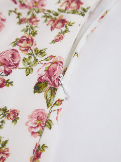 Ruœgy Robe Midi Fleurie Rose