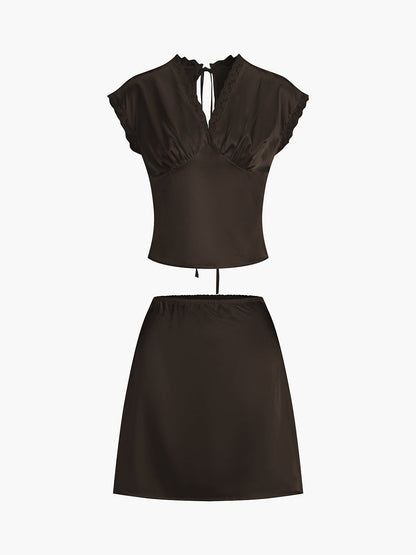 Ruœgy Ensemble Jupe Satin Femme