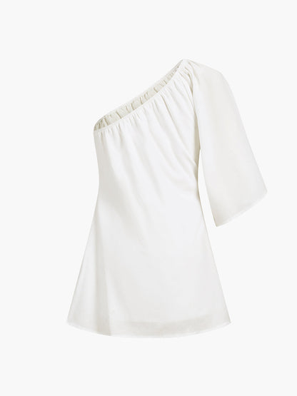 Ruœgy Off-Shoulder Linen Mini Dress