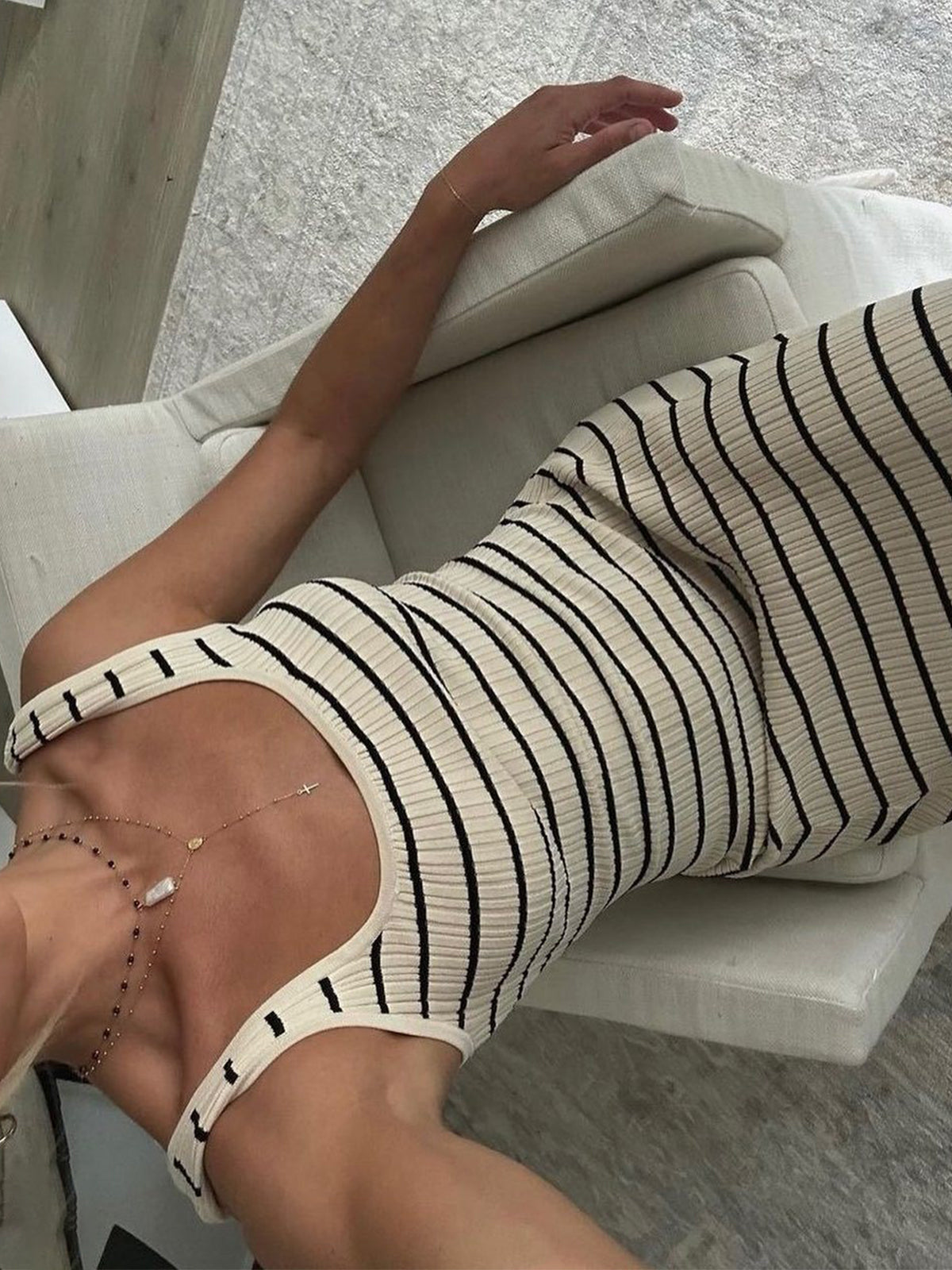 Ruœgy Robe Rayée Longue Old Money