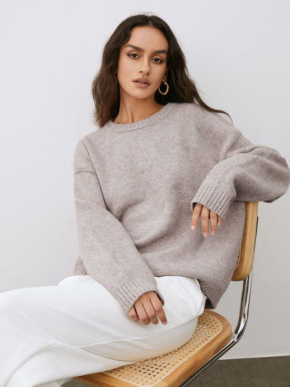 Ruœgy Pull Camel Femme Col Rond Femme