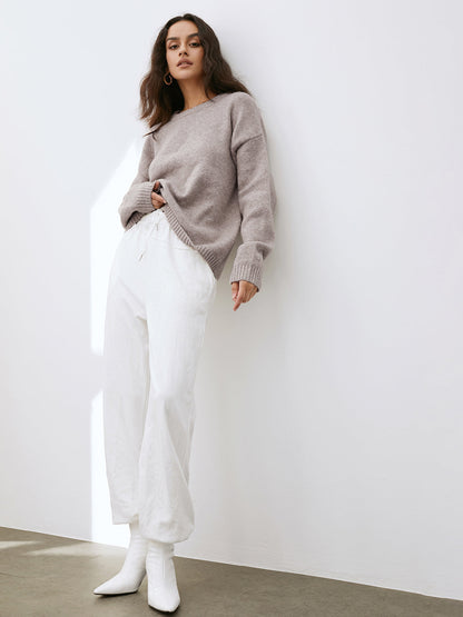 Ruœgy Pull Camel Femme Col Rond Femme