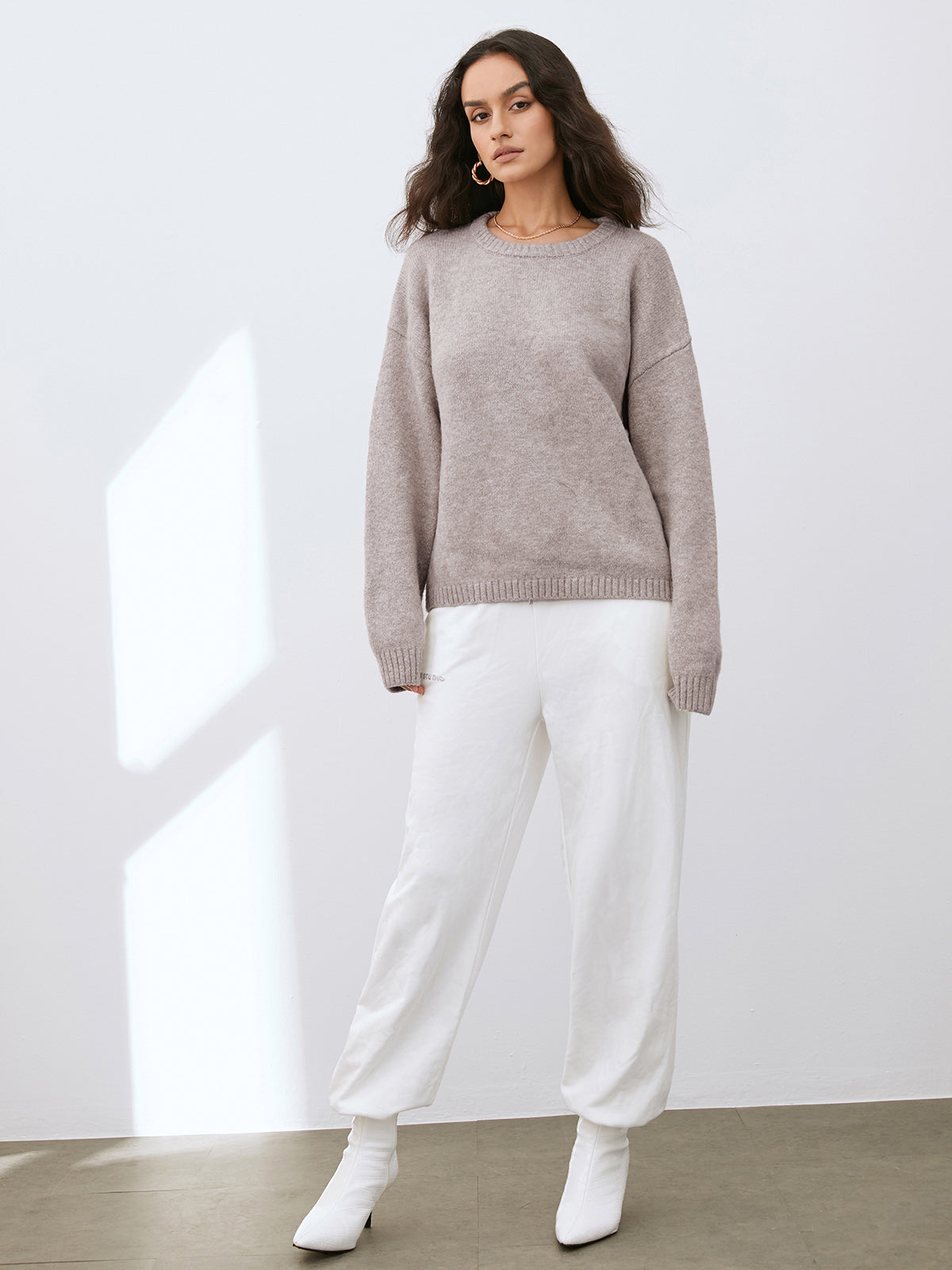 Ruœgy Pull Camel Femme Col Rond Femme