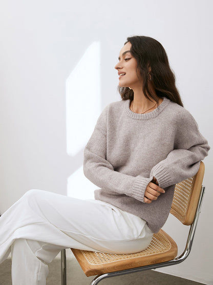 Ruœgy Pull Camel Femme Col Rond Femme